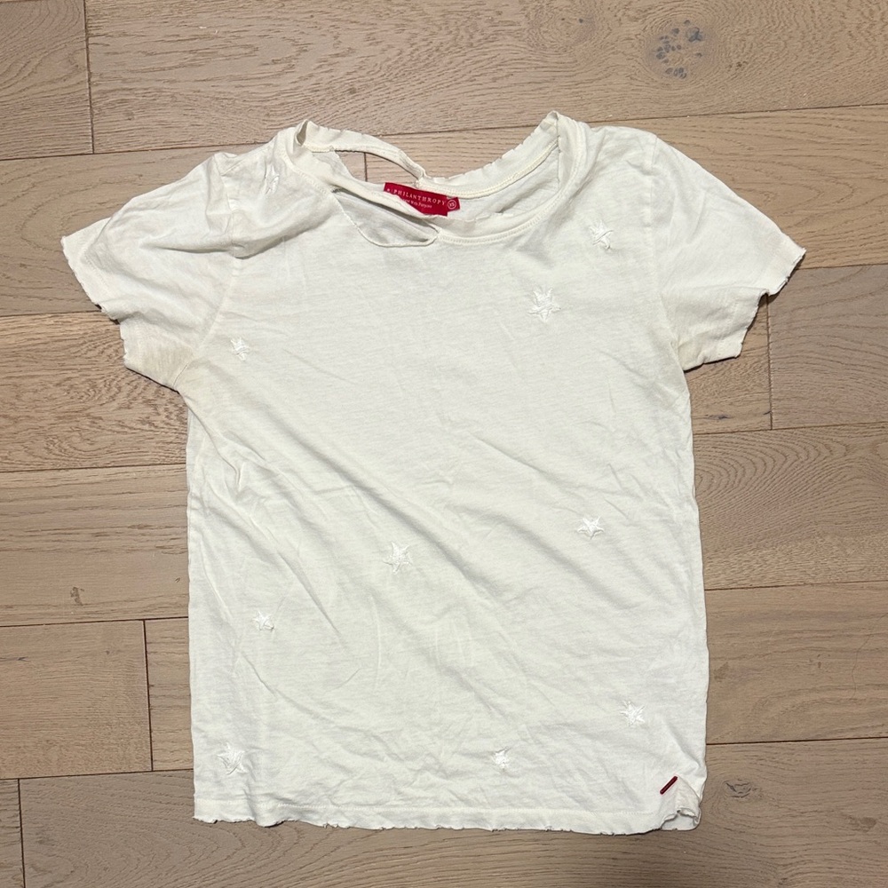 n:PHILANTHROPY Cream Tee with Embroidered Stars